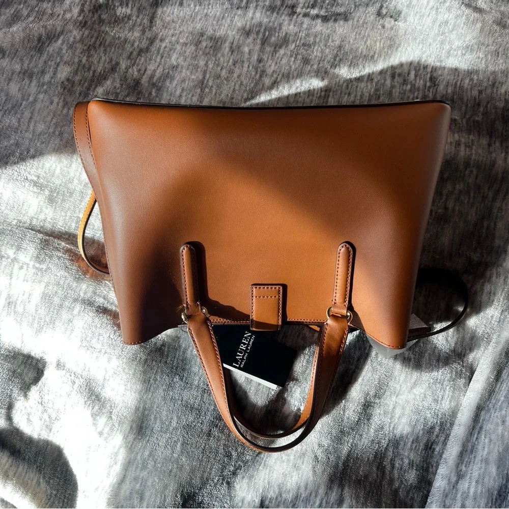 LAUREN BY RALPH LAUREN TAN SHOULDER BAG CROSSBODY LOGO - Picture 6 of 15